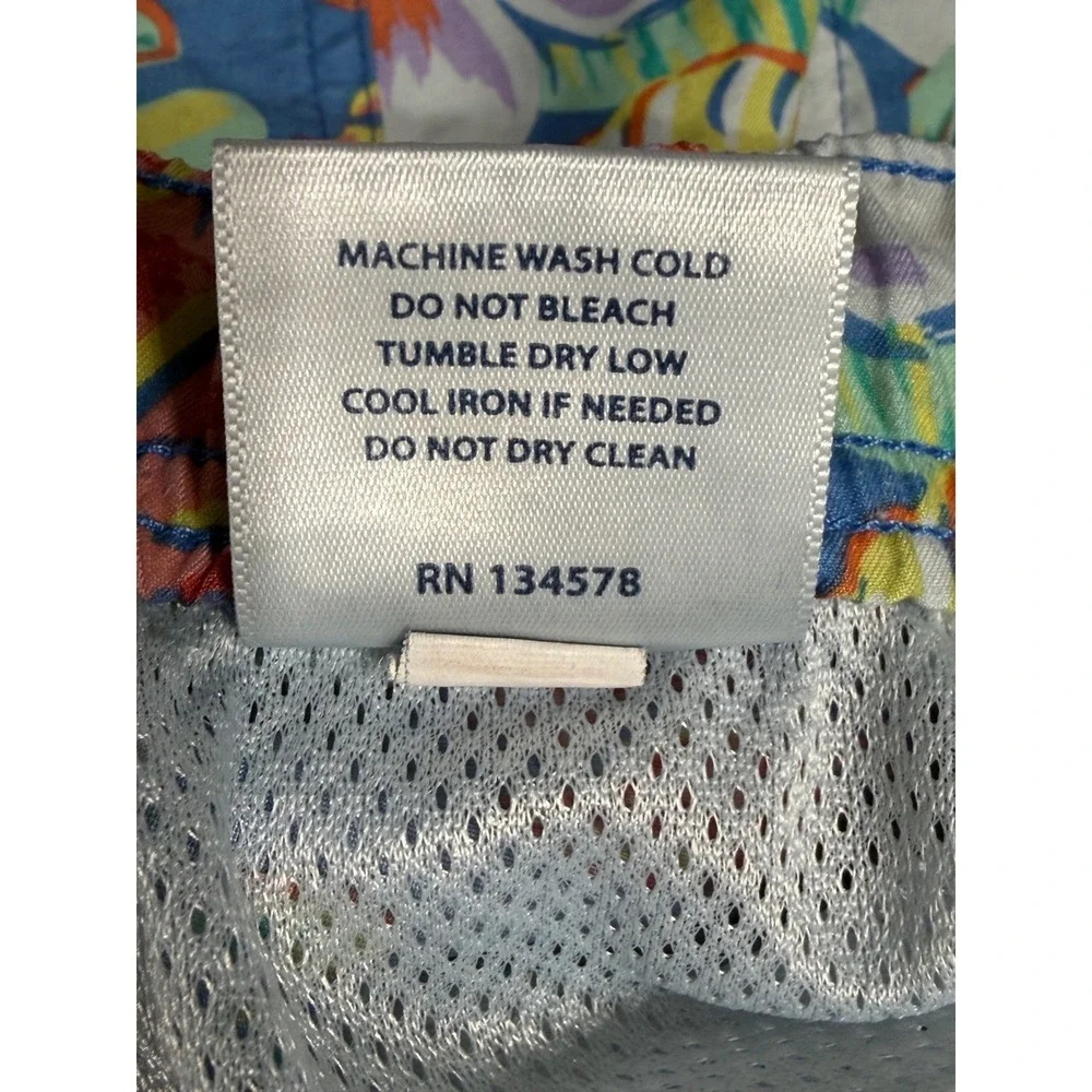 Vineyard Vines Mens XL Blue Tropical Floral Seashell Swim Trunks Beach Resort